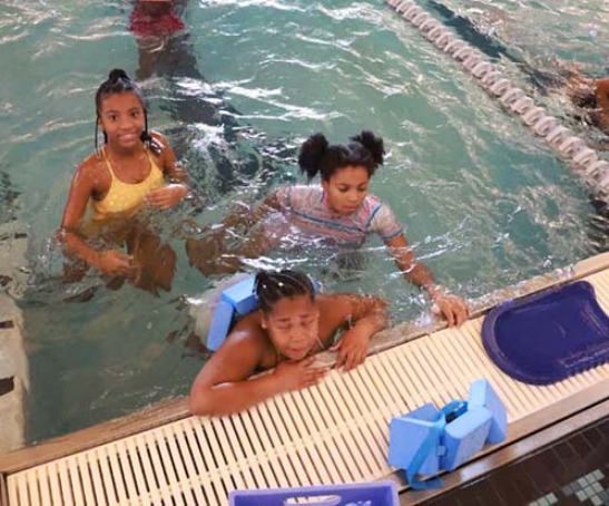 swimming home